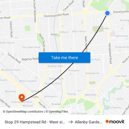 Stop 29 Hampstead Rd - West side to Allenby Gardens map