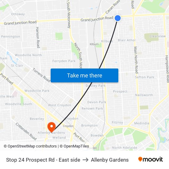 Stop 24 Prospect Rd - East side to Allenby Gardens map