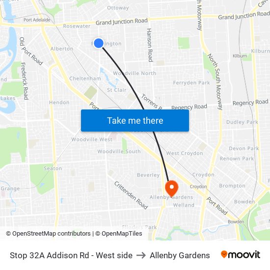 Stop 32A Addison Rd - West side to Allenby Gardens map