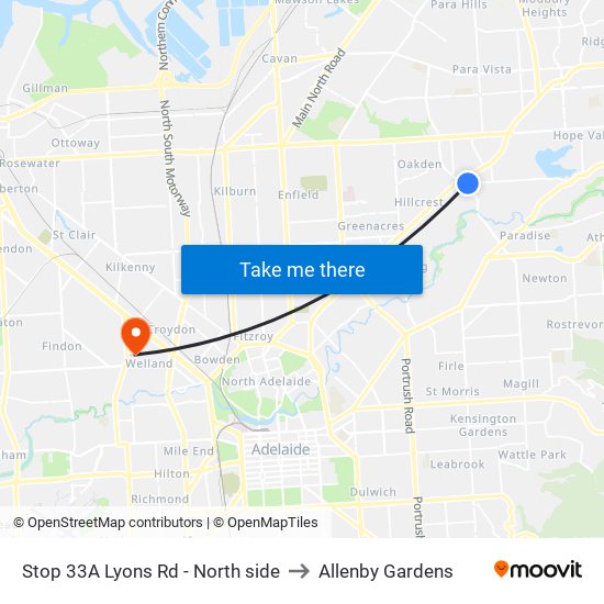 Stop 33A Lyons Rd - North side to Allenby Gardens map