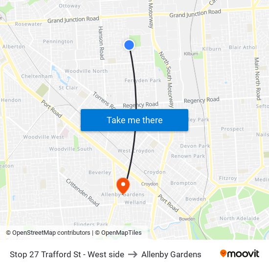 Stop 27 Trafford St - West side to Allenby Gardens map