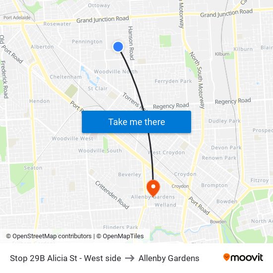Stop 29B Alicia St - West side to Allenby Gardens map