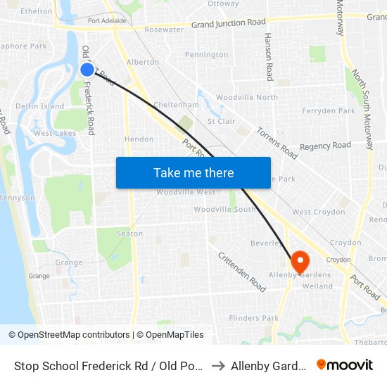 Stop School Frederick Rd / Old Port Rd to Allenby Gardens map