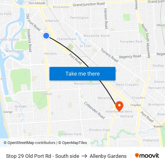 Stop 29 Old Port Rd - South side to Allenby Gardens map