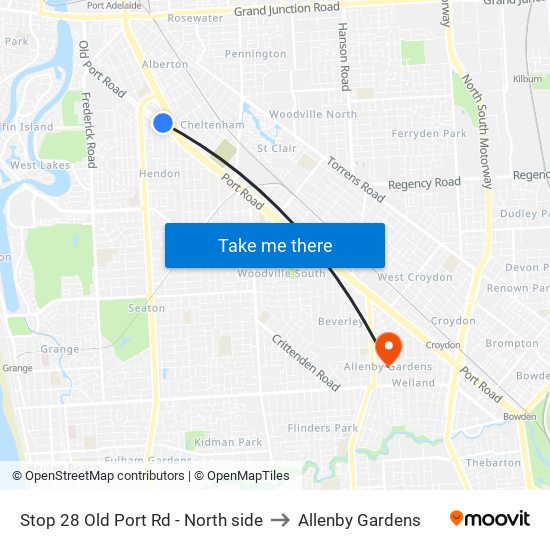 Stop 28 Old Port Rd - North side to Allenby Gardens map