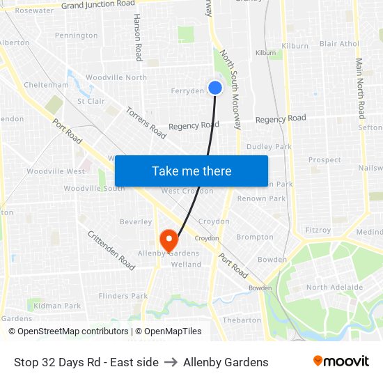 Stop 32 Days Rd - East side to Allenby Gardens map