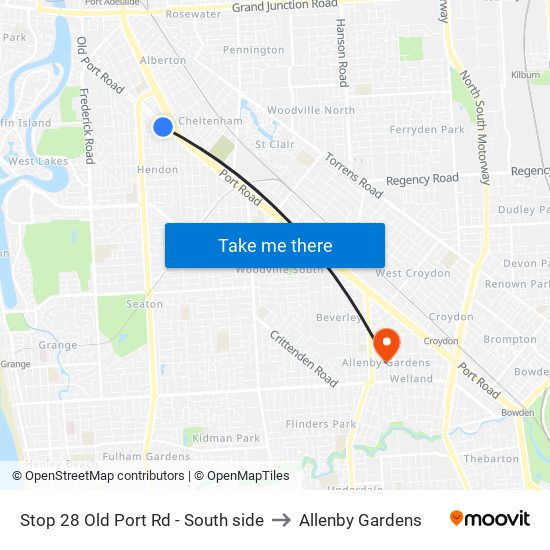 Stop 28 Old Port Rd - South side to Allenby Gardens map