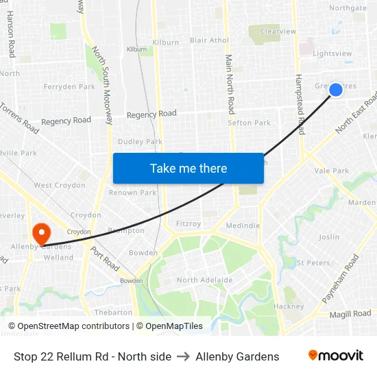 Stop 22 Rellum Rd - North side to Allenby Gardens map