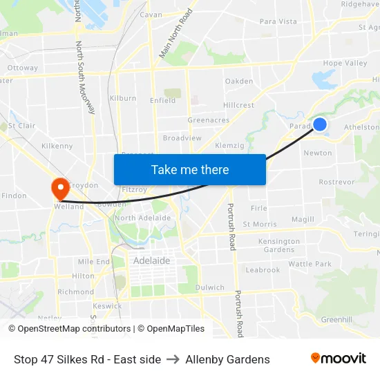 Stop 47 Silkes Rd - East side to Allenby Gardens map
