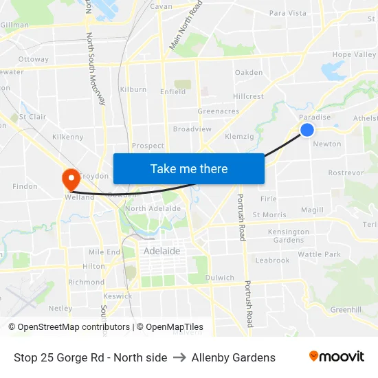 Stop 25 Gorge Rd - North side to Allenby Gardens map