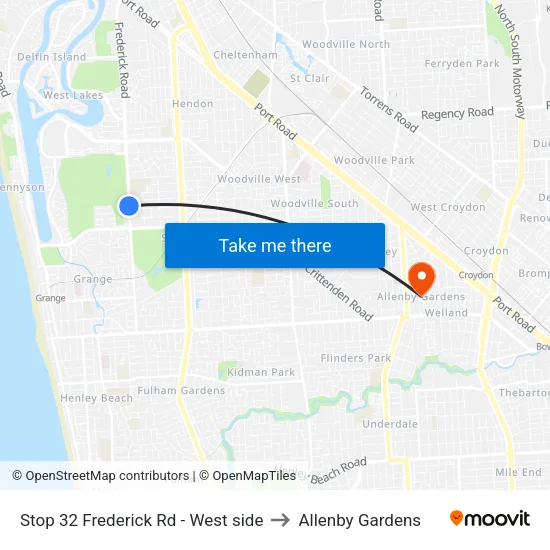 Stop 32 Frederick Rd - West side to Allenby Gardens map