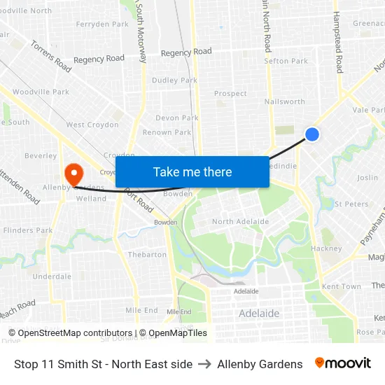 Stop 11 Smith St - North East side to Allenby Gardens map