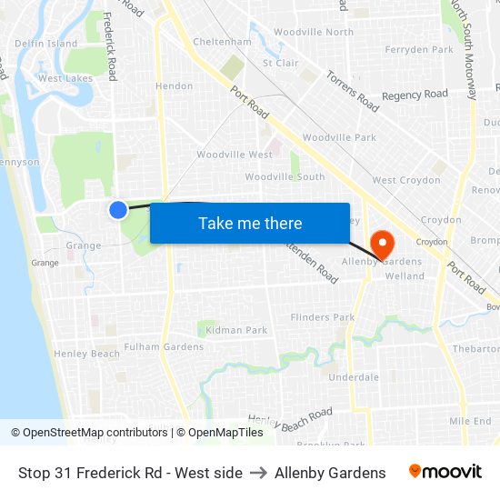 Stop 31 Frederick Rd - West side to Allenby Gardens map