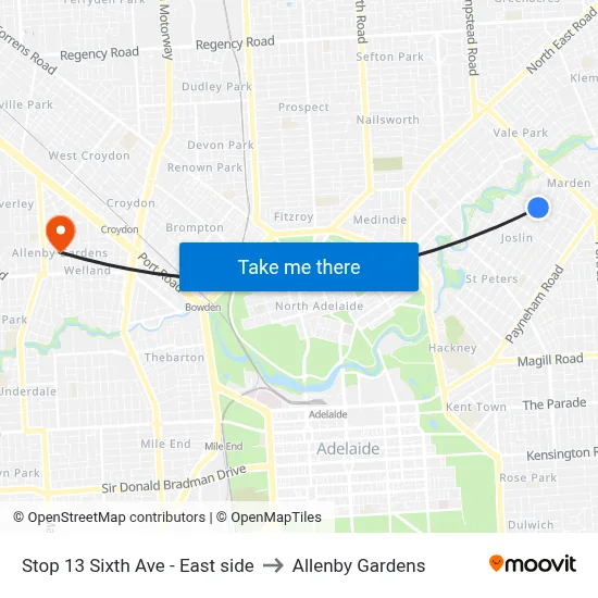 Stop 13 Sixth Ave - East side to Allenby Gardens map