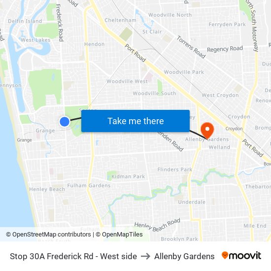 Stop 30A Frederick Rd - West side to Allenby Gardens map