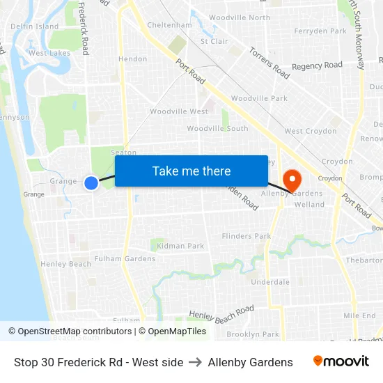 Stop 30 Frederick Rd - West side to Allenby Gardens map