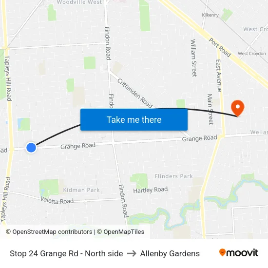 Stop 24 Grange Rd - North side to Allenby Gardens map