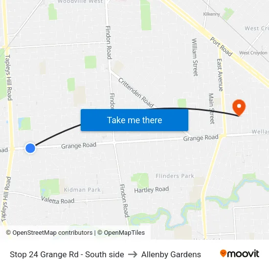 Stop 24 Grange Rd - South side to Allenby Gardens map