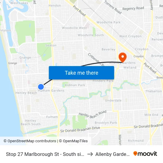 Stop 27 Marlborough St - South side to Allenby Gardens map