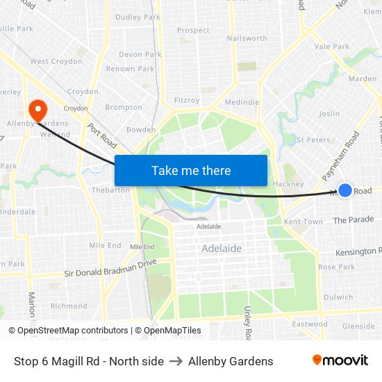 Stop 6 Magill Rd - North side to Allenby Gardens map