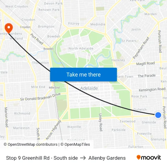 Stop 9 Greenhill Rd - South side to Allenby Gardens map