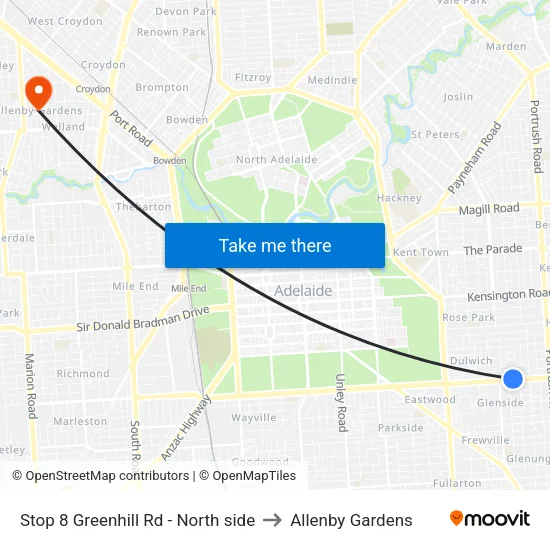 Stop 8 Greenhill Rd - North side to Allenby Gardens map