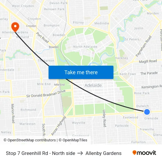 Stop 7 Greenhill Rd - North side to Allenby Gardens map