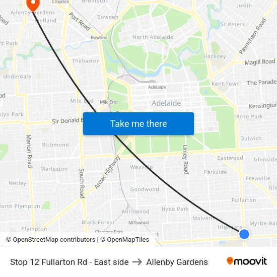 Stop 12 Fullarton Rd - East side to Allenby Gardens map