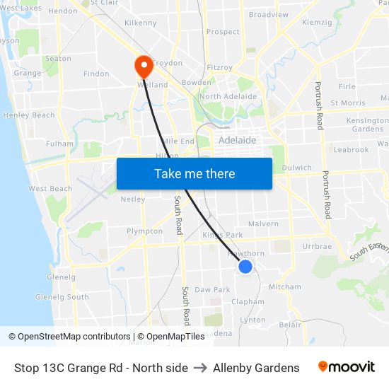 Stop 13C Grange Rd - North side to Allenby Gardens map