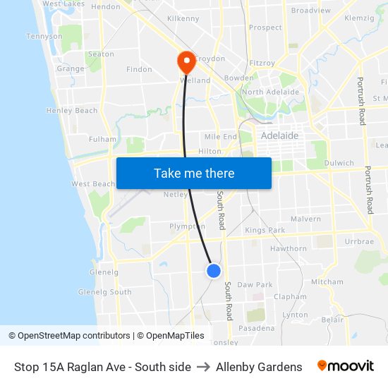 Stop 15A Raglan Ave - South side to Allenby Gardens map