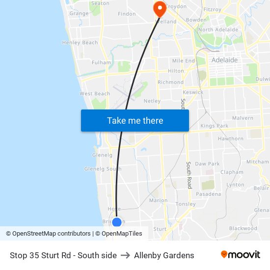 Stop 35 Sturt Rd - South side to Allenby Gardens map