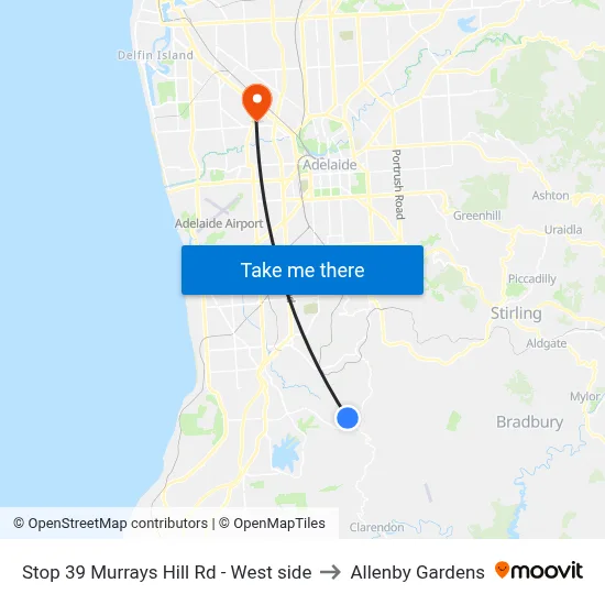 Stop 39 Murrays Hill Rd - West side to Allenby Gardens map
