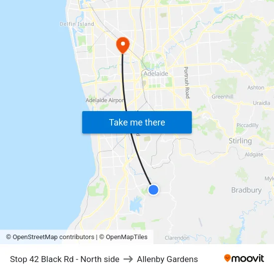 Stop 42 Black Rd - North side to Allenby Gardens map