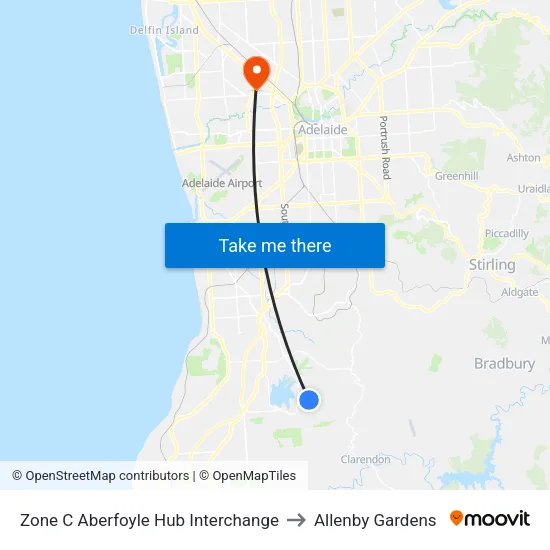 Zone C Aberfoyle Hub Interchange to Allenby Gardens map