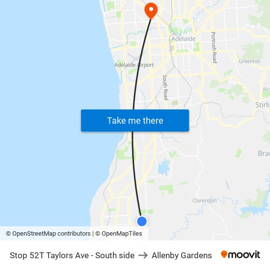 Stop 52T Taylors Ave - South side to Allenby Gardens map