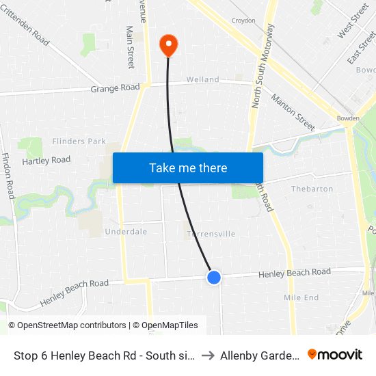 Stop 6 Henley Beach Rd - South side to Allenby Gardens map