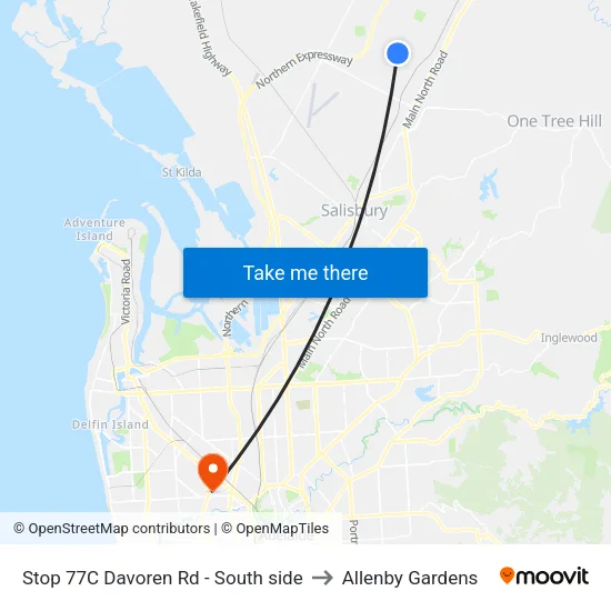 Stop 77C Davoren Rd - South side to Allenby Gardens map