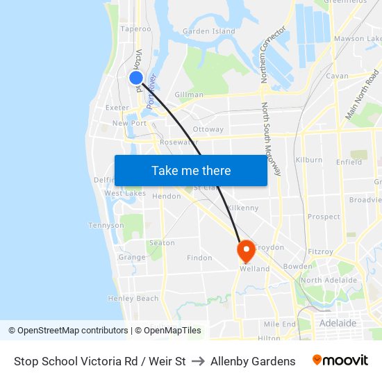 Stop School Victoria Rd / Weir St to Allenby Gardens map