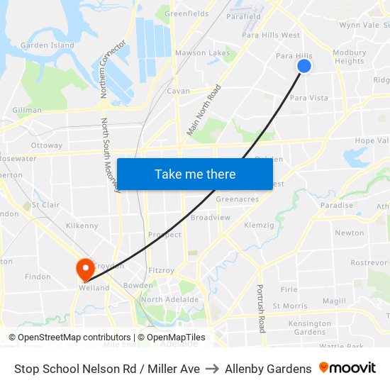 Stop School Nelson Rd / Miller Ave to Allenby Gardens map