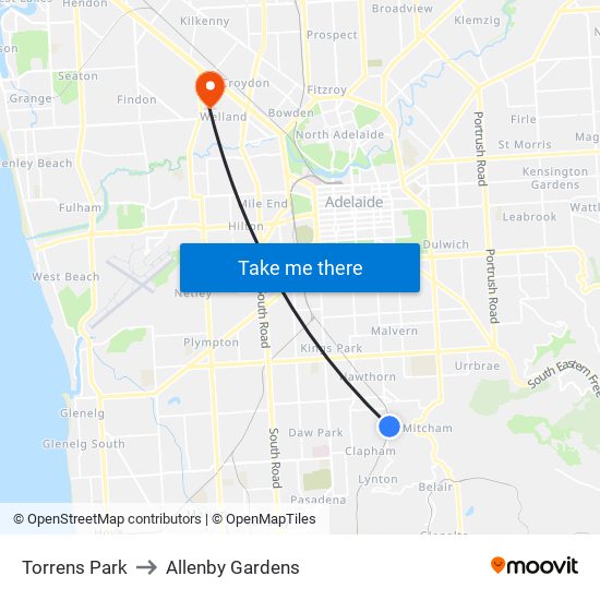 Torrens Park to Allenby Gardens map