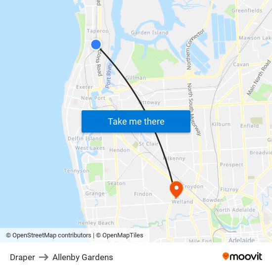 Draper to Allenby Gardens map