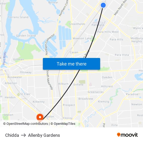 Chidda to Allenby Gardens map