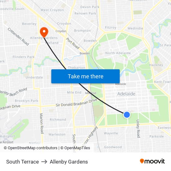 South Terrace to Allenby Gardens map