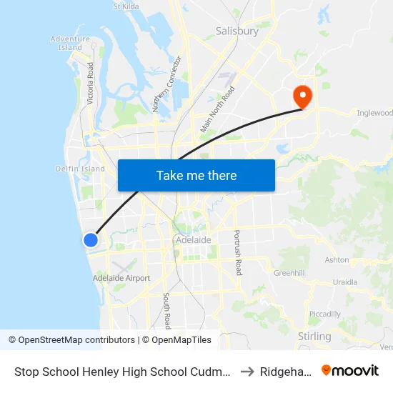 Stop School Henley High School Cudmore Tce to Ridgehaven map
