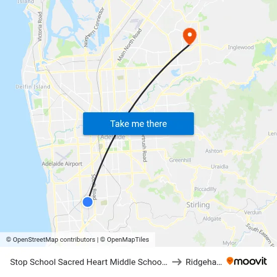 Stop School Sacred Heart Middle School Percy Av to Ridgehaven map