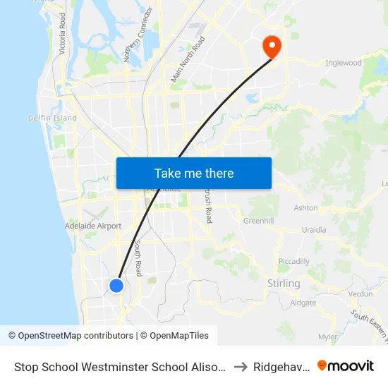 Stop School Westminster School Alison Av to Ridgehaven map