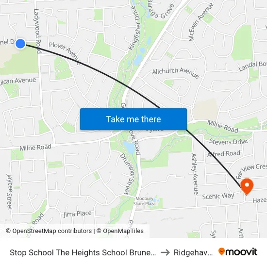 Stop School The Heights School Brunel Dr to Ridgehaven map