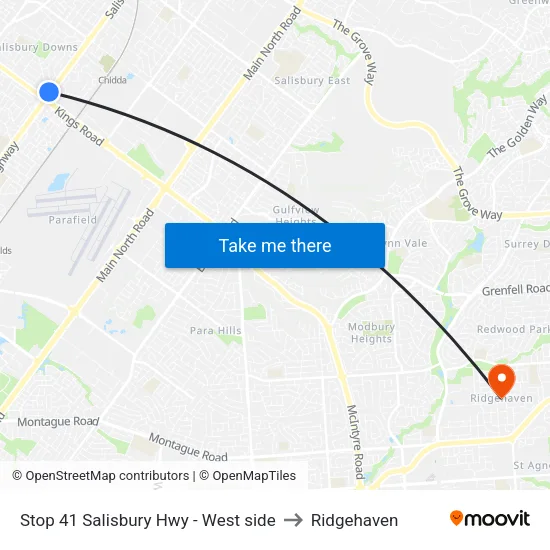 Stop 41 Salisbury Hwy - West side to Ridgehaven map