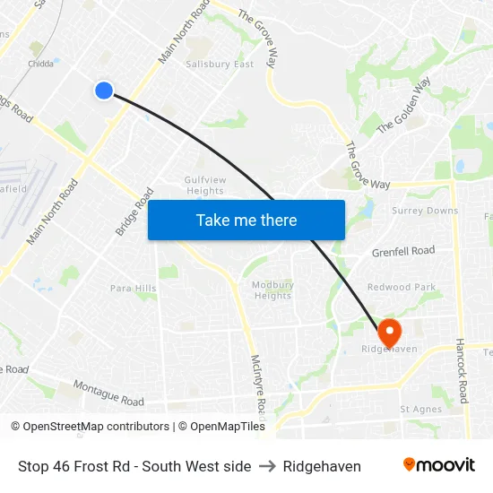 Stop 46 Frost Rd - South West side to Ridgehaven map