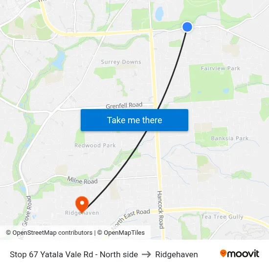 Stop 67 Yatala Vale Rd - North side to Ridgehaven map